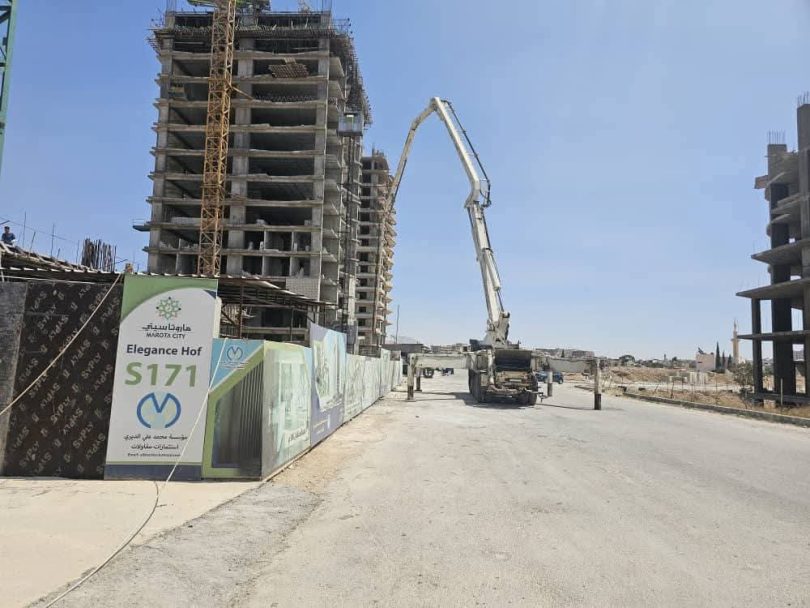 إنهاء صب الطابق الأول من برج “Elegance Hof S171” في “ماروتا سيتي” بدمشق