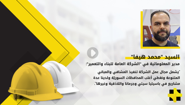 “محمد هيفا”: تشمل مشاريعنا السكن الشبابي وسكن الادّخار ومشفى الكسوة بريف دمشق ومشفى دبّين بحمص وتنفيذ 1000 وحدة سكنية للمتضررين من الزلزال