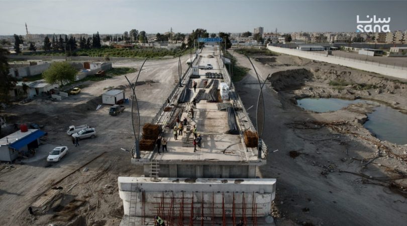 استمرار عمليات تأهيل جسر الرشيد في الرقة